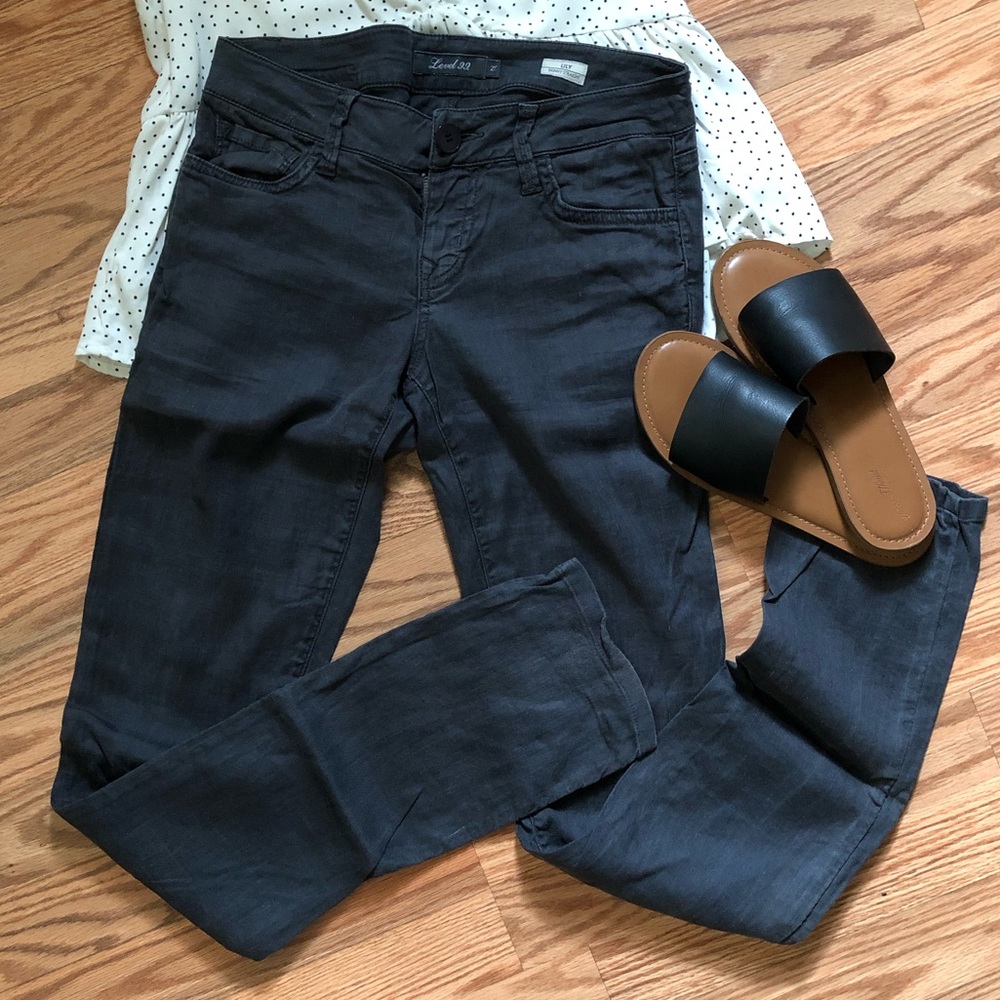 Level 99 Lily skinny straight linen blend pants